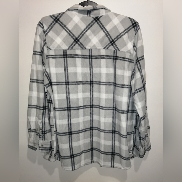 O'Neill Plaid fleece shacket , XL, light grey , new with tags - Picture 5 of 6